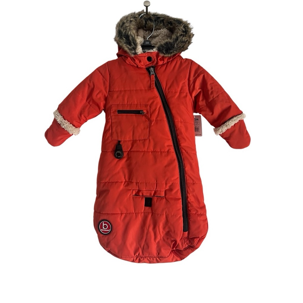 Blue banana by Kushies baby winter one piece snowsuit 0-3 months Red NWT